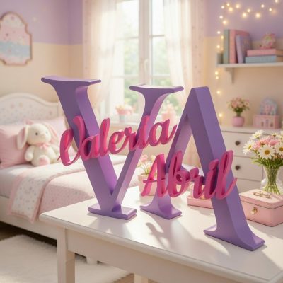 Inicial + Nombre personalizada en 3D